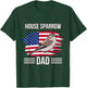 Bird US Flag 4th Of July Father's Day House Sparrow Dad T-Shirt - T-Shirt | Forest