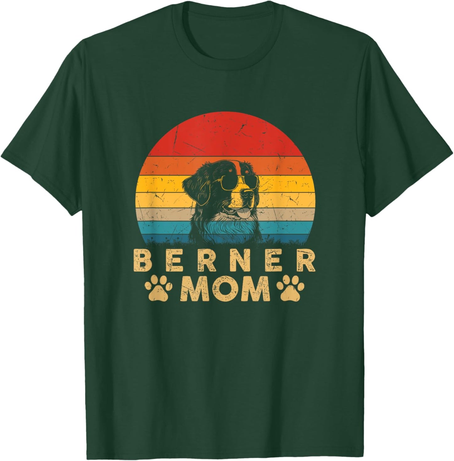 Vintage Berner Mom Dog Lovers Cute Gifts Funny Mothers Day Women Kids T-Shirt - T-Shirt | Forest