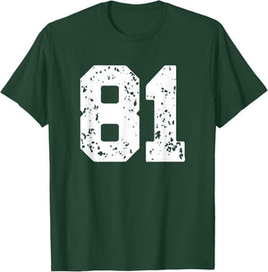 Number 81 White Best Classic College Style Birthday Funny T-Shirt - T-Shirt | Forest