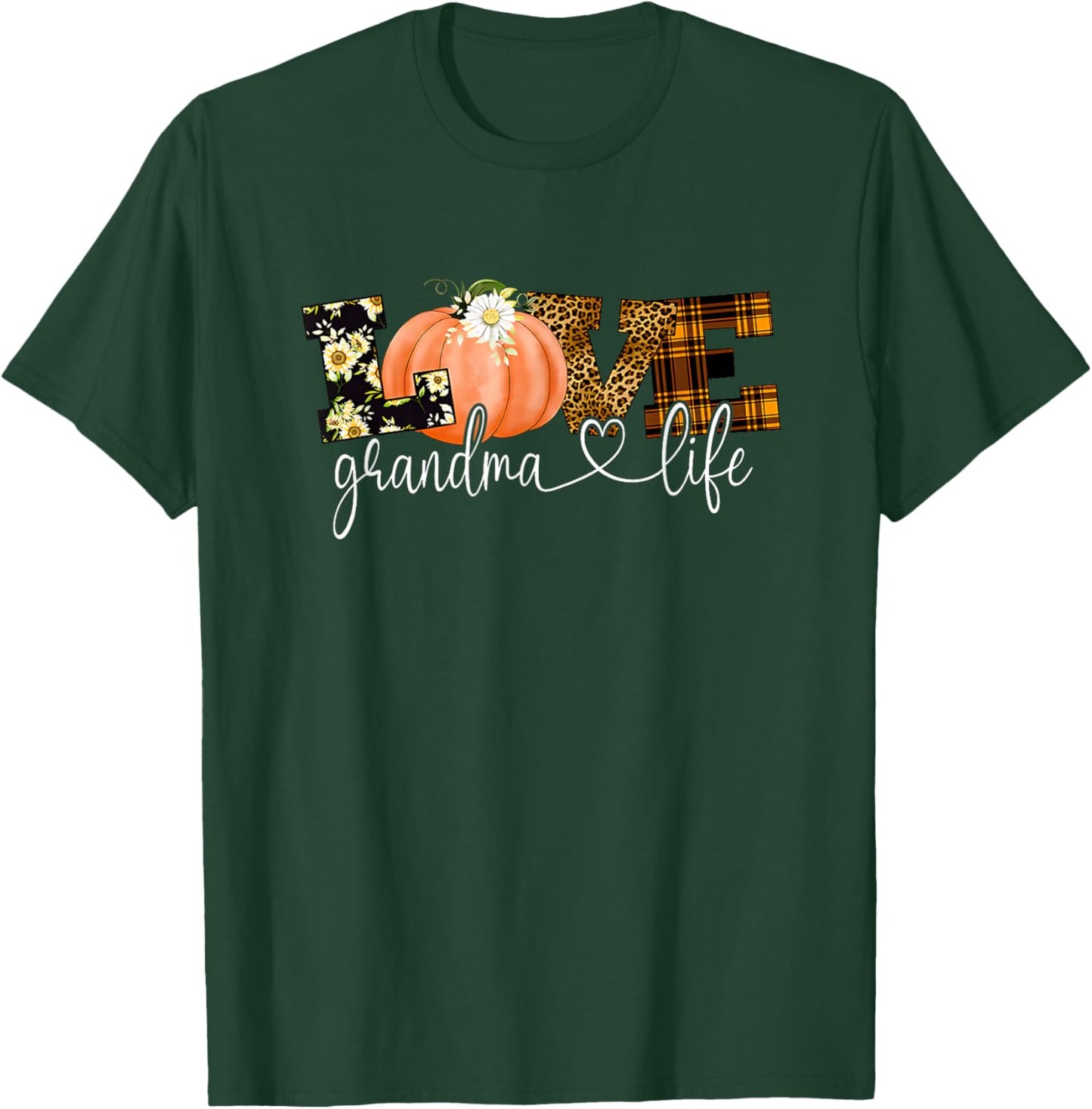 Love Grandma Life Fall Season Pumpkin T-Shirt - T-Shirt | Forest