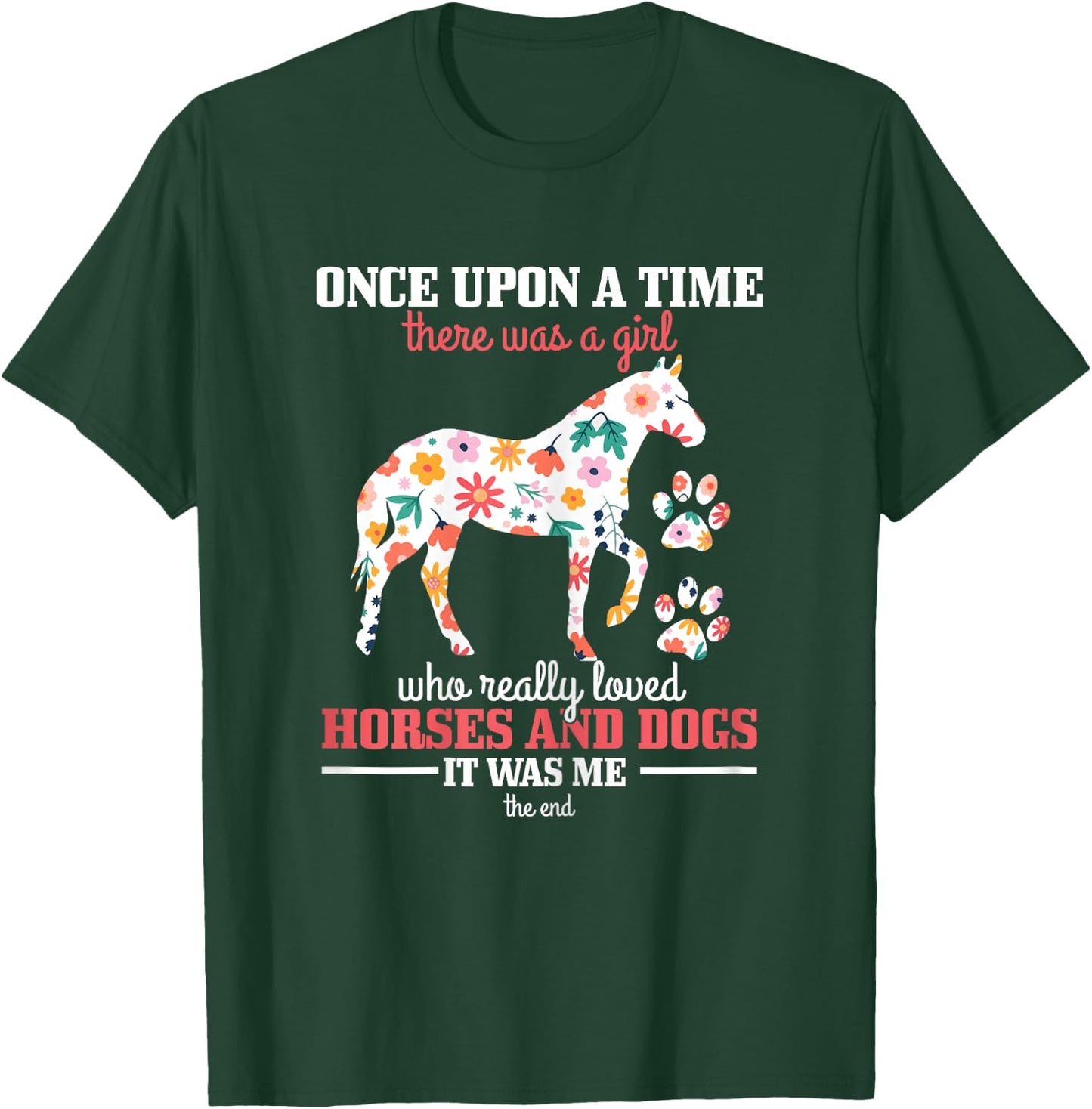 Horses & Dogs Funny Riding Horse Girl Gift T-Shirt - T-Shirt | Forest