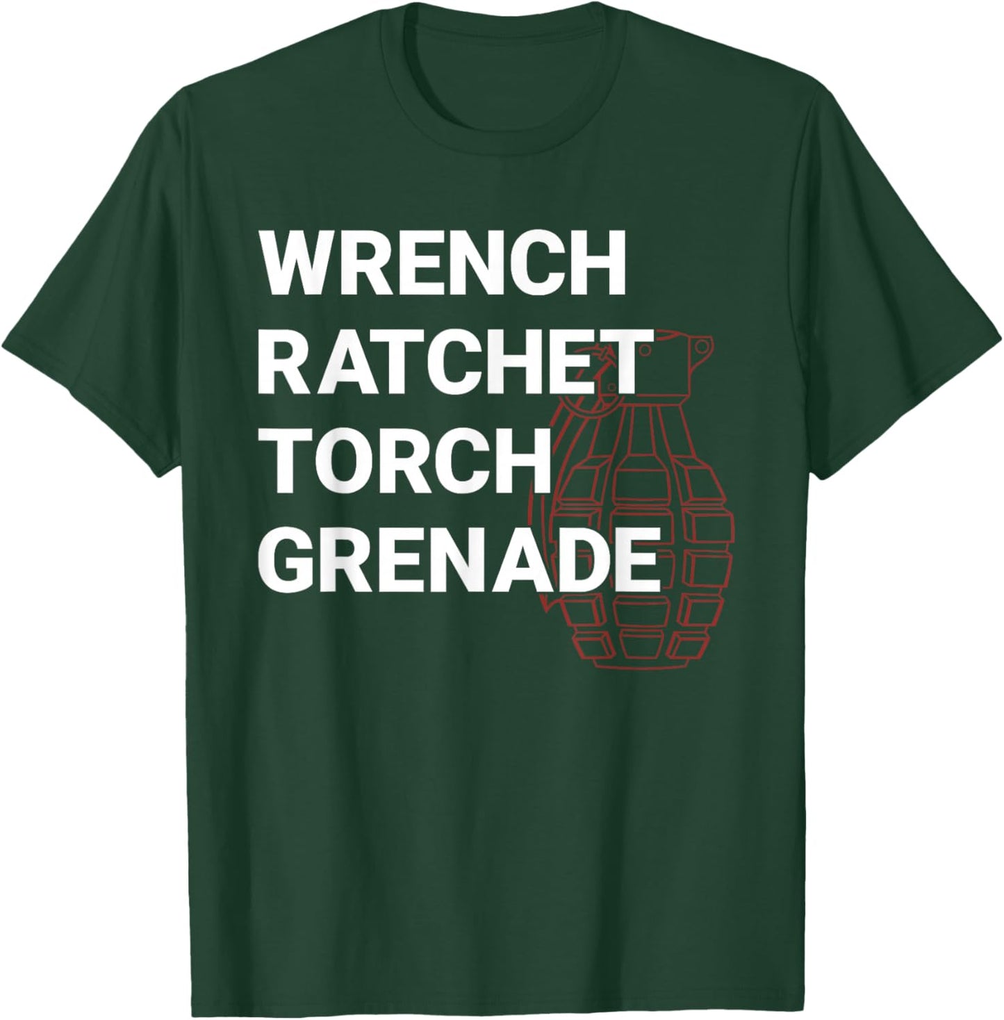 Wrench Ratchet Torch Grenade Equipment Tools T-Shirt - T-Shirt | Forest