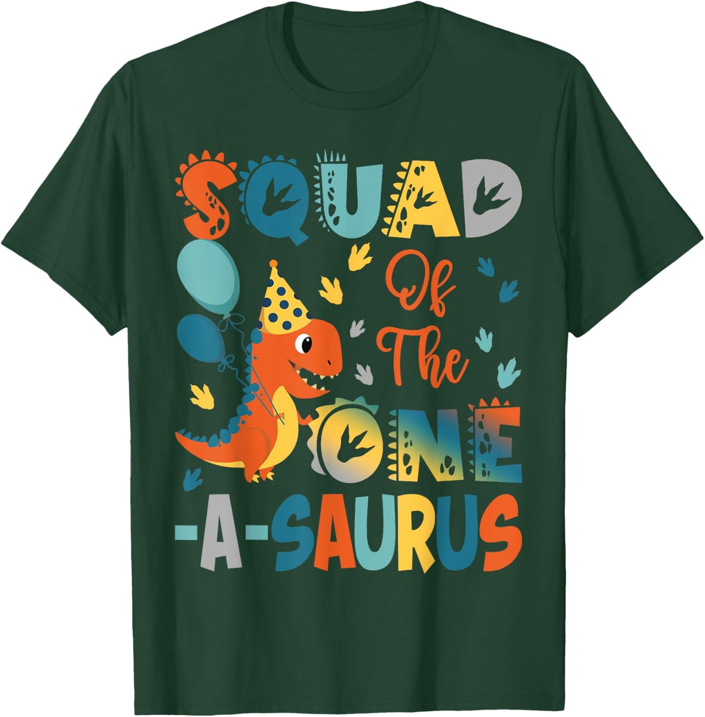 Squad Of The One-A-Saurus 2Nd Birthday Dinosaur Party T-Shirt - T-Shirt | Forest