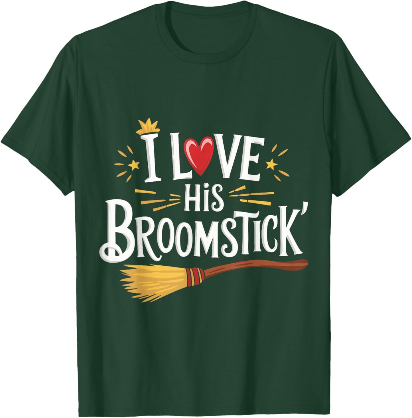 I Love His Broomstick I Love Her Pumpkins T-Shirt - T-Shirt | Forest