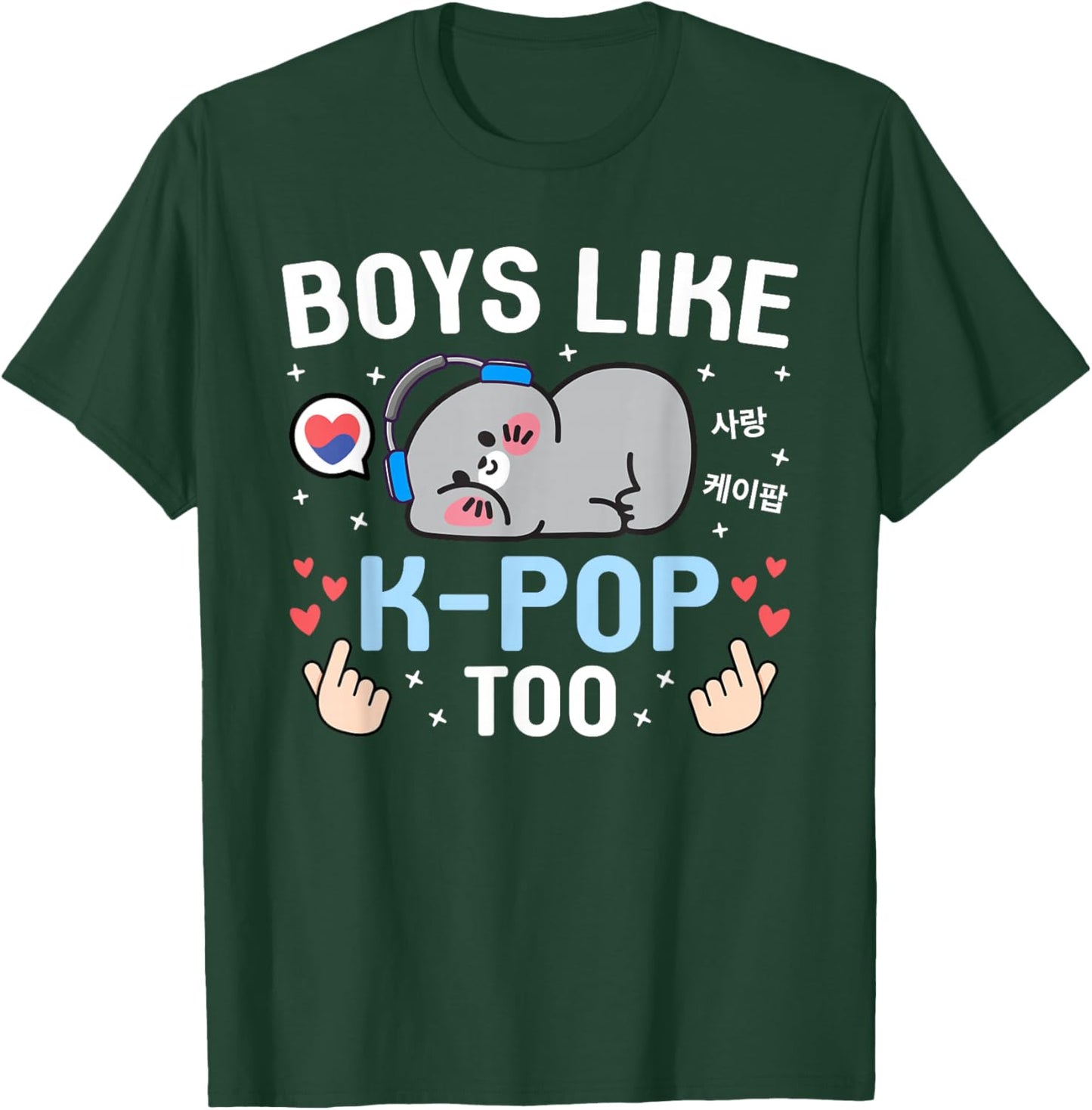 Boys Like K-Pop Too Cute Kawaii Seal Korean Music Kids K-Pop T-Shirt - T-Shirt | Forest