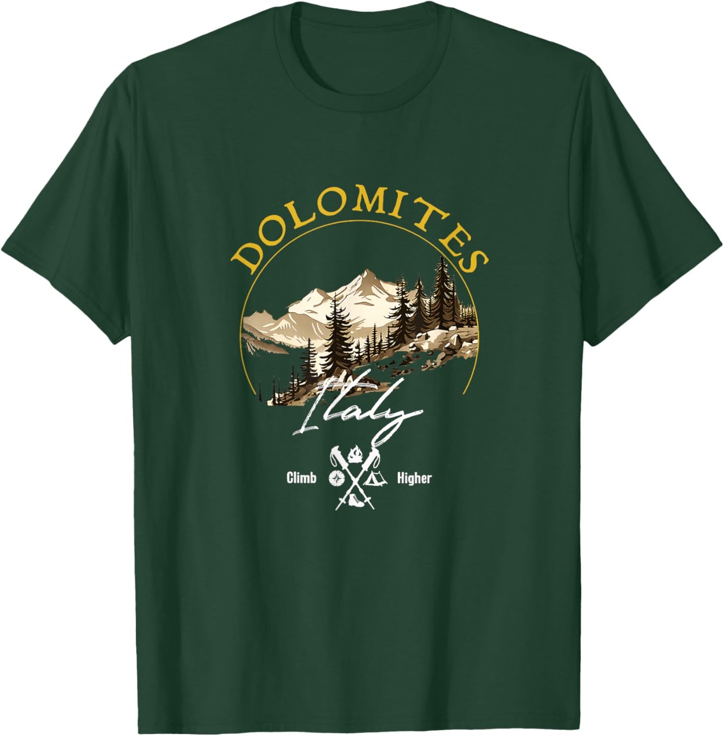 Dolomites Retro Vintage Apparel - Dolomites Souvenir T-Shirt - T-Shirt | Forest