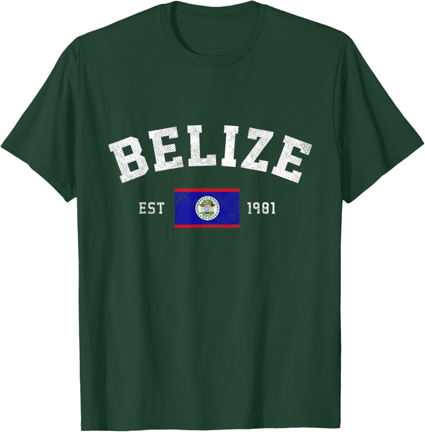 Belize Est. 1981 Belizean Flag Independence Day T-Shirt - T-Shirt | Forest
