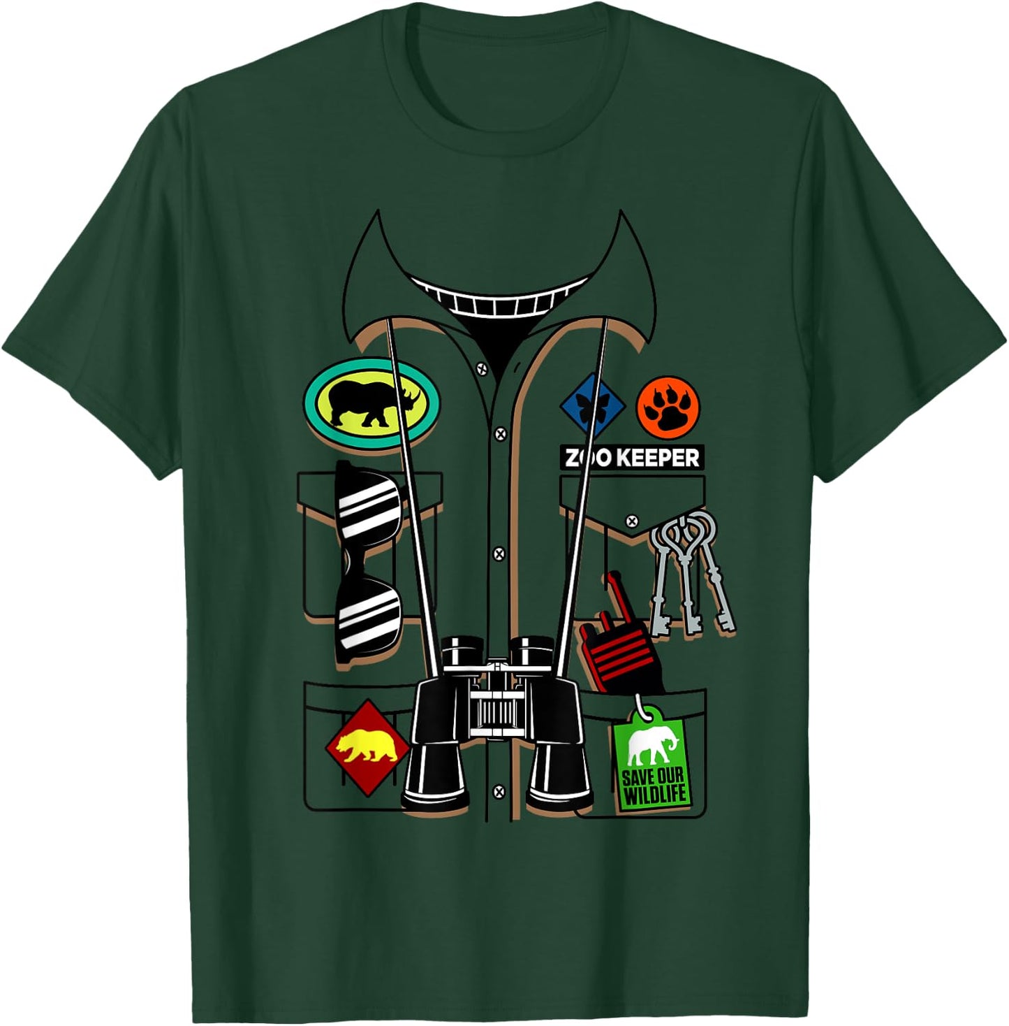 Zoo Keeper Halloween Costume DIY Jungle Safari Explorer Gift T-Shirt - T-Shirt | Forest