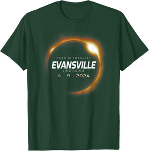 Total Solar Eclipse 2024 Evansville Indiana April 8 2024 T-Shirt - T-Shirt | Forest