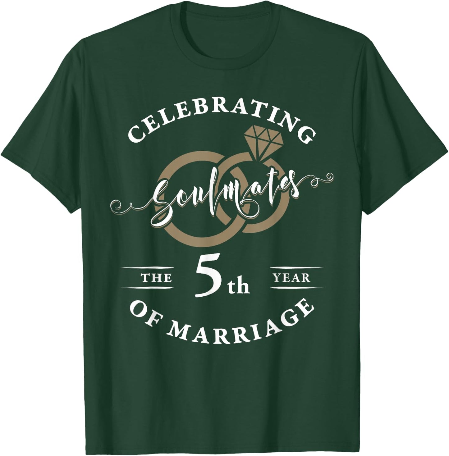 5 Year 5th Wedding Anniversary Husband Wife Couples Matching T-Shirt - T-Shirt | Forest