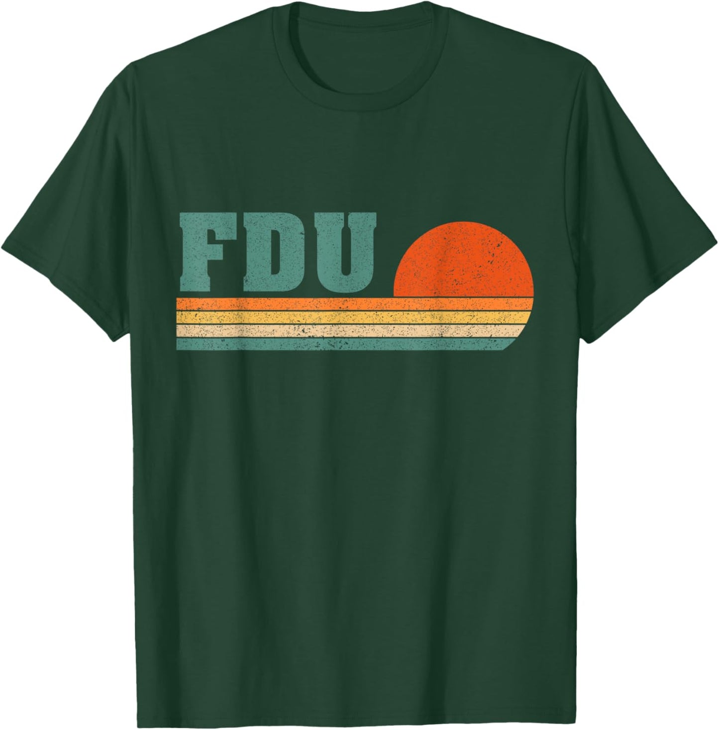 Vintage University 1980s 80s Style FDU Logo Men Women T-Shirt - T-Shirt | Forest
