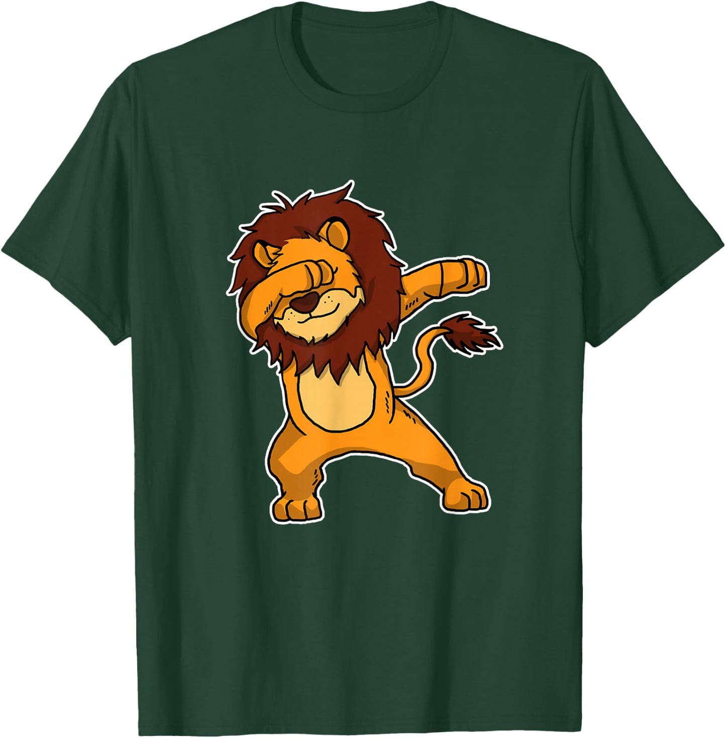 Funny Dabbing Lion Gift Kids Dab Dance T-Shirt - T-Shirt | Forest