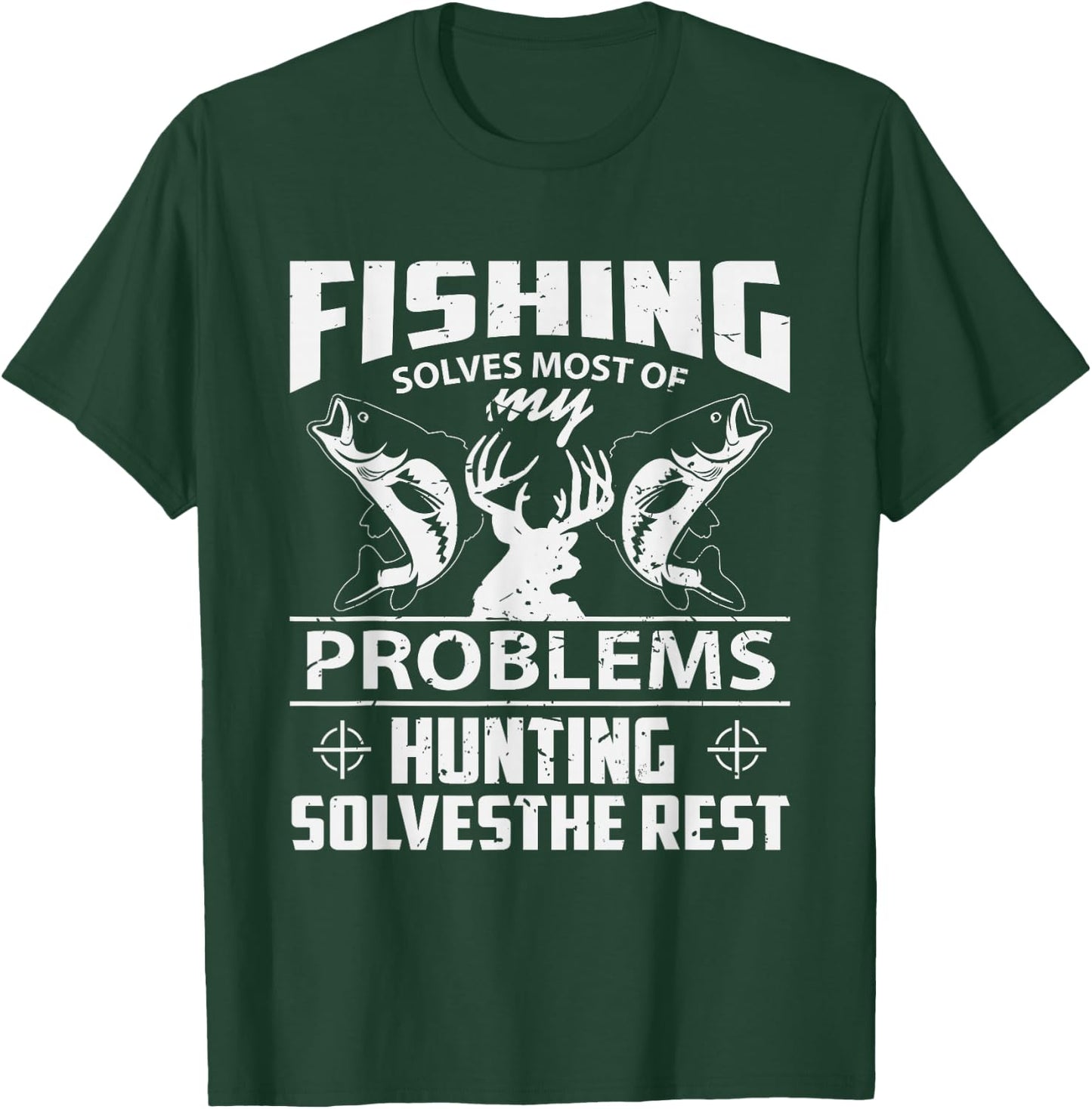 Funny Fishing And Hunting Shirt Hunter T-Shirt - T-Shirt | Forest