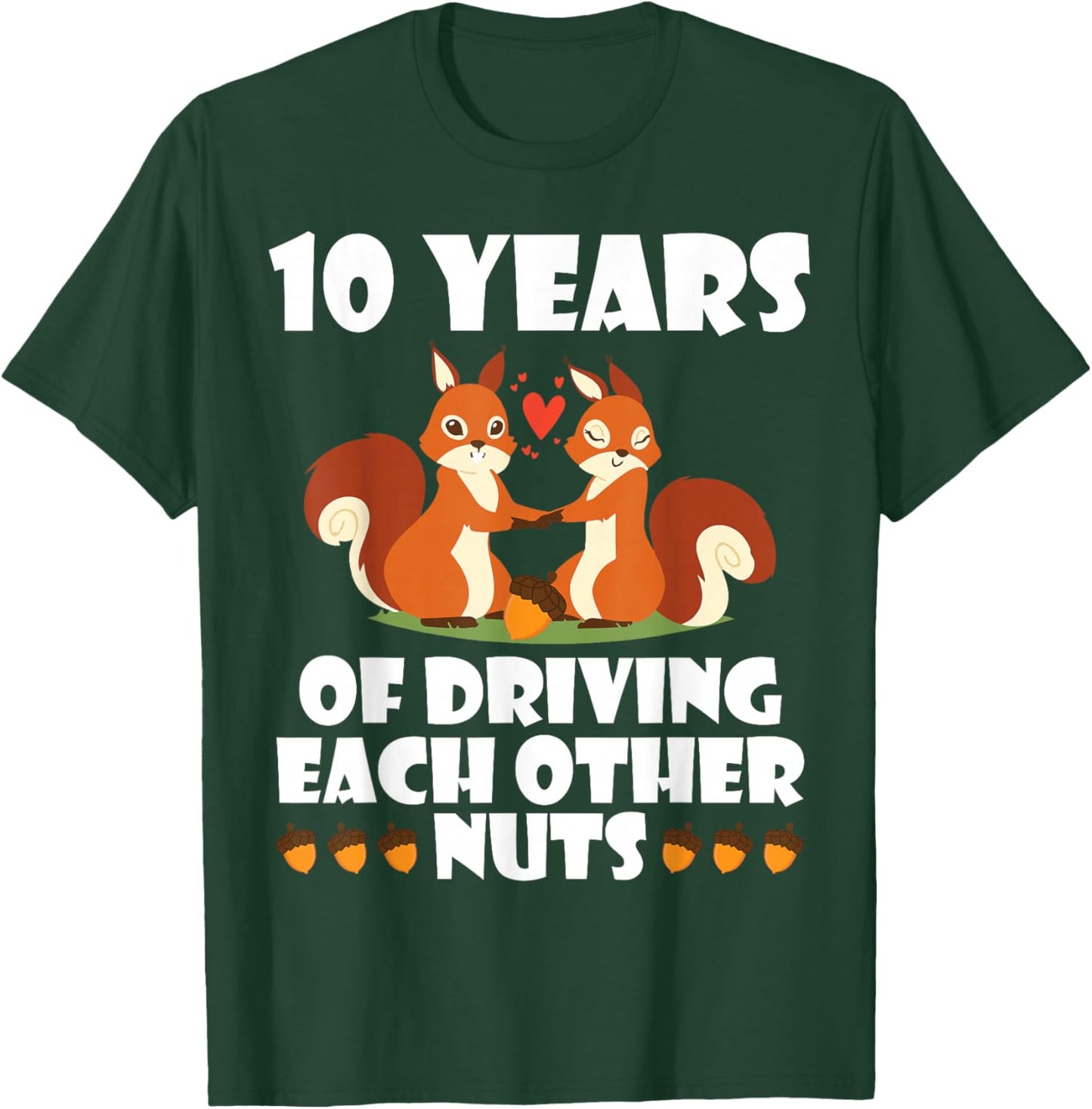 Fox Husband Wife Married 10 Years, Driving Each Other Crazy T-Shirt - T-Shirt | Forest