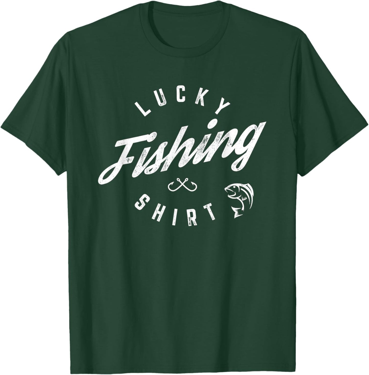 Lucky Fishing Shirt Funny Dad T-Shirt - T-Shirt | Forest