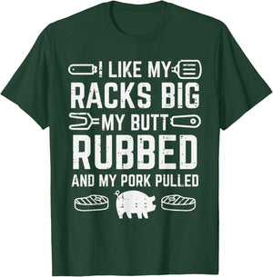Pork Racks Big Rubbed Pulled Bbq Barbecue Grilling Women Men T-Shirt - T-Shirt | Forest