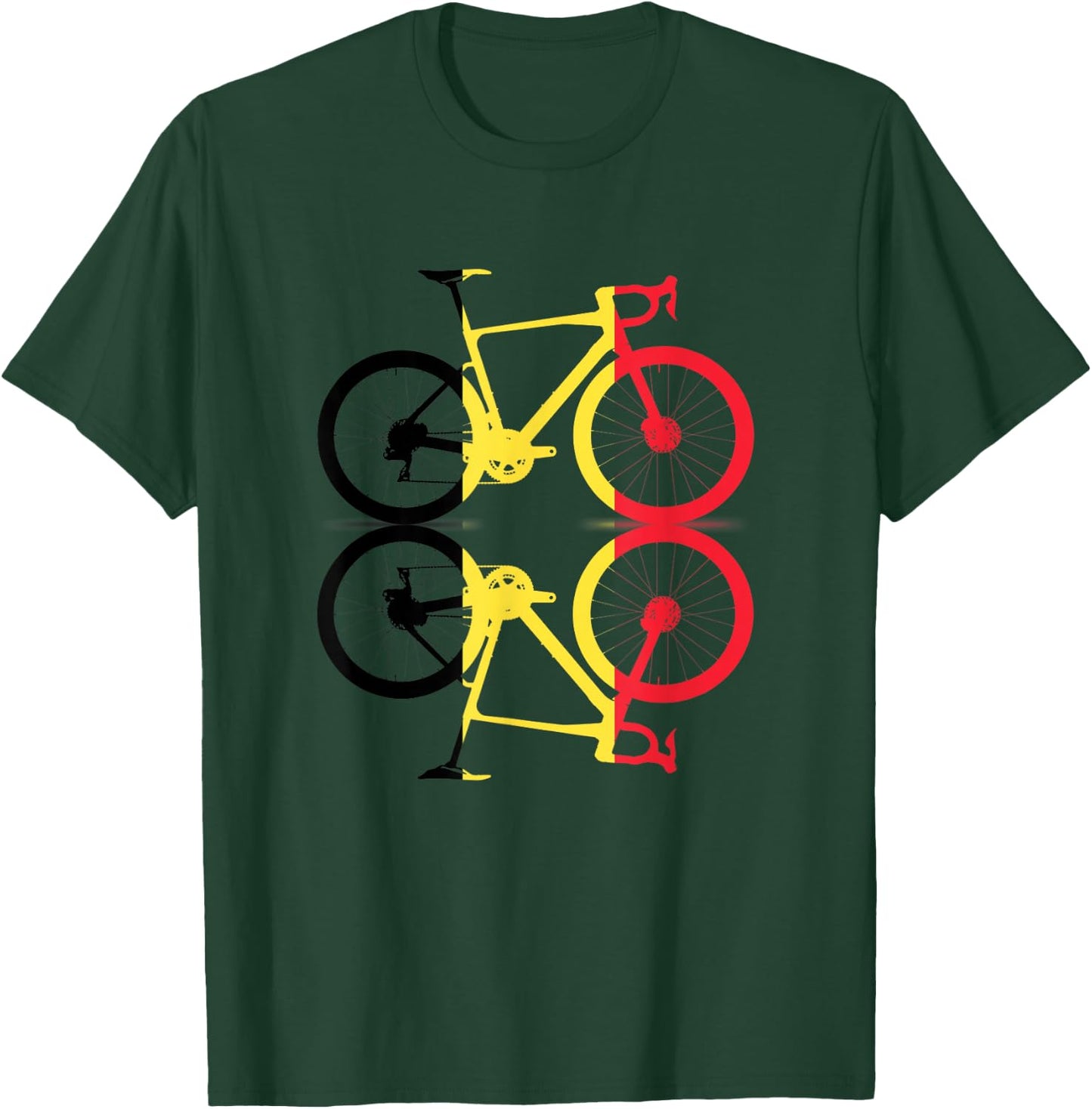 Belgium the Belgian flag bike runs cycling T-Shirt - T-Shirt | Forest