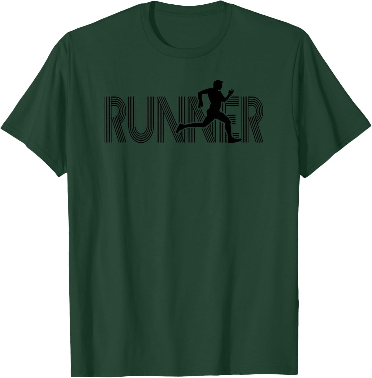 Runner Track & Field Cross Country Marathon Running Graphic T-Shirt - T-Shirt | Forest