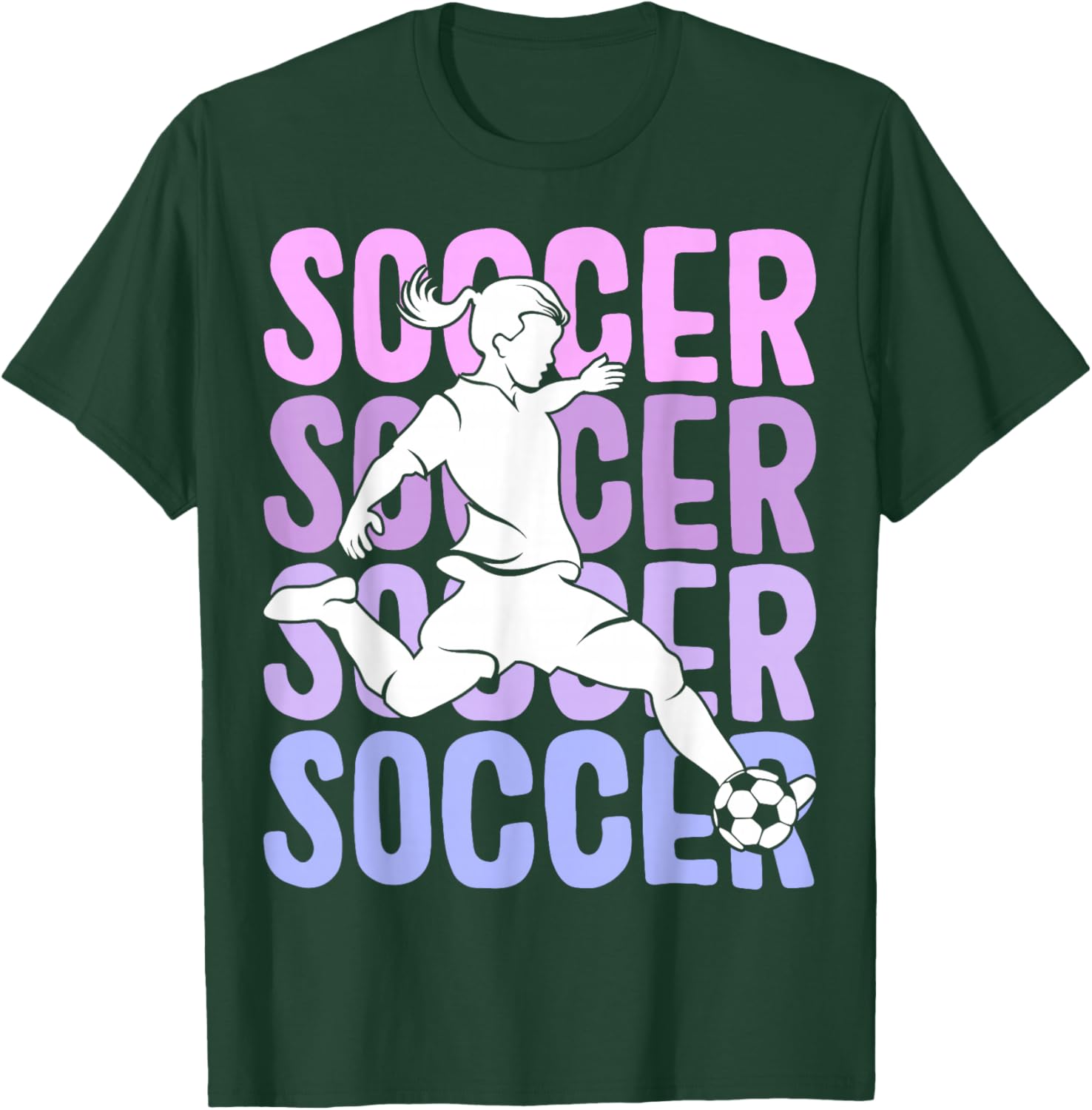 Soccer Girls Women Youth T-Shirt - T-Shirt | Forest