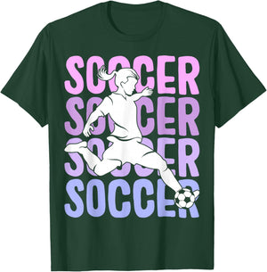 Soccer Girls Women Youth T-Shirt - T-Shirt | Forest