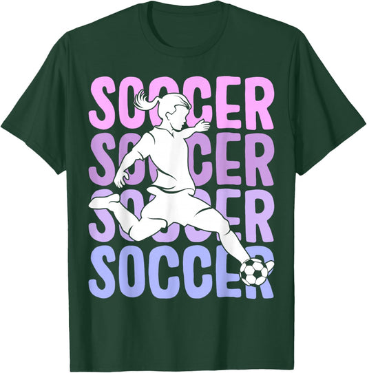 Soccer Girls Women Youth T-Shirt - T-Shirt | Forest