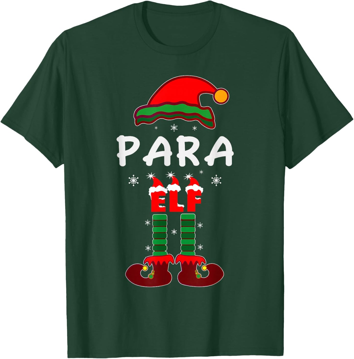 Paraprofessional Elf Matching Group Christmas Pajama T-Shirt - T-Shirt | Forest