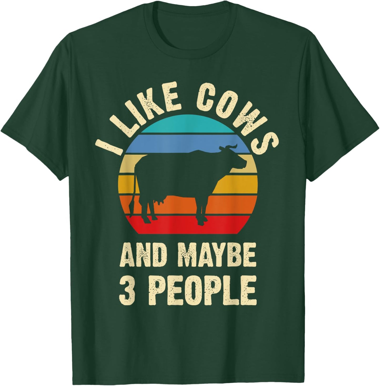 I like Cows and maybe 3 people funny vintage Farm theme T-Shirt - T-Shirt | Forest