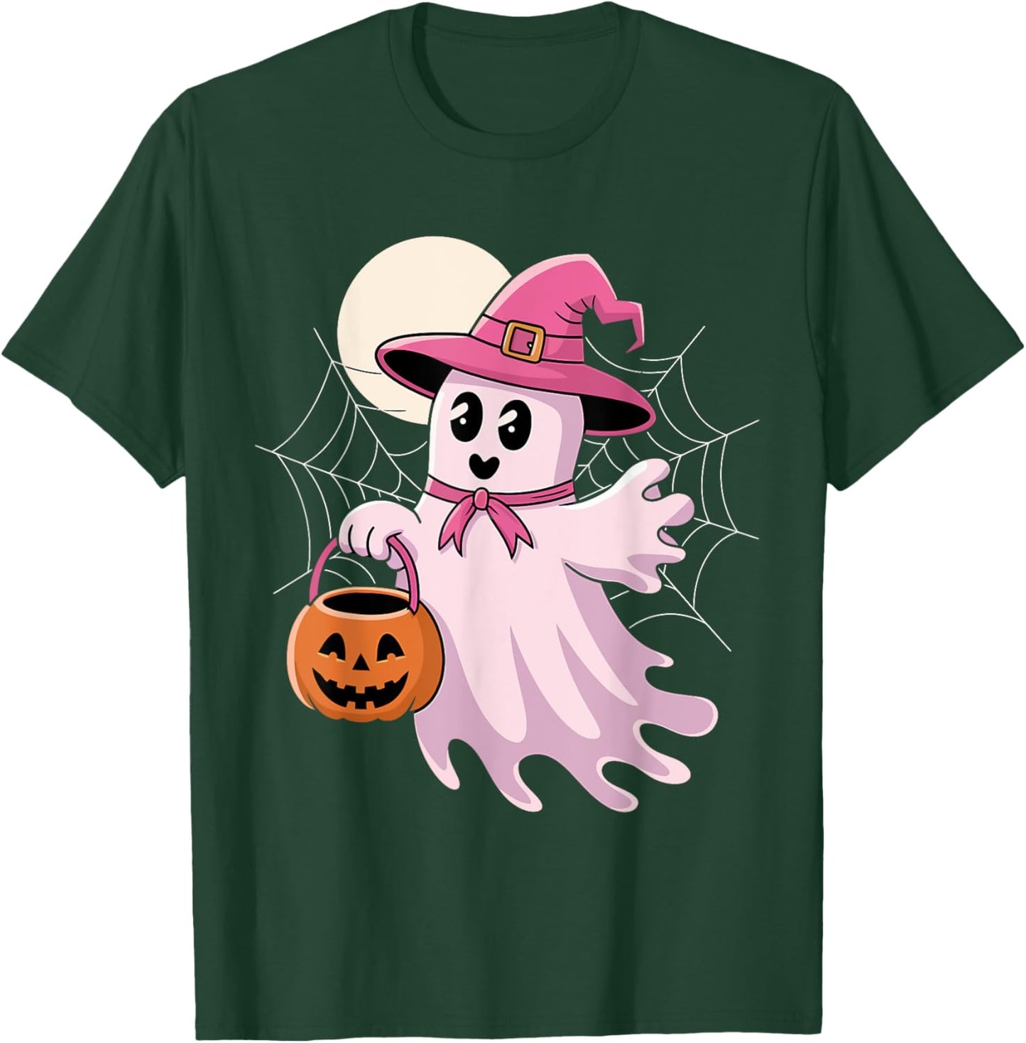 Halloween Pink Ghost T-Shirt - T-Shirt | Forest