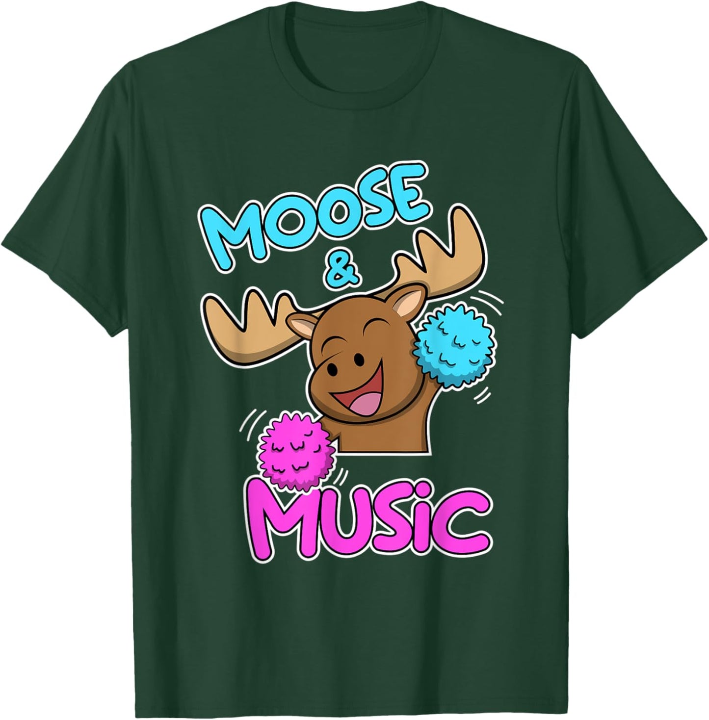 Dancing Moose Music Notes Musician Deer Elk T-Shirt - T-Shirt | Forest