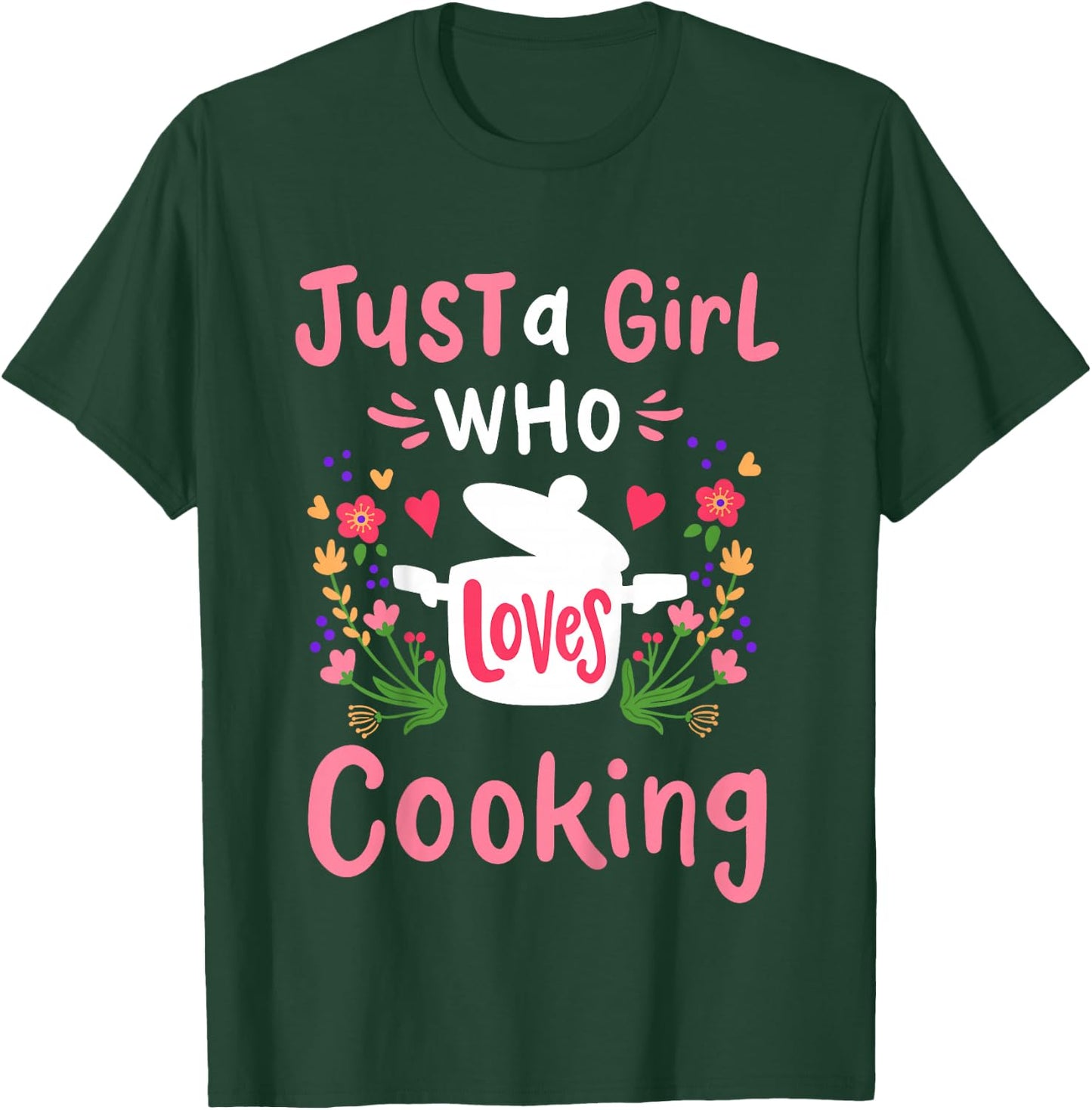 Kids Cooking Chef Cook Just A Girl Who Loves Cooking T-Shirt - T-Shirt | Forest