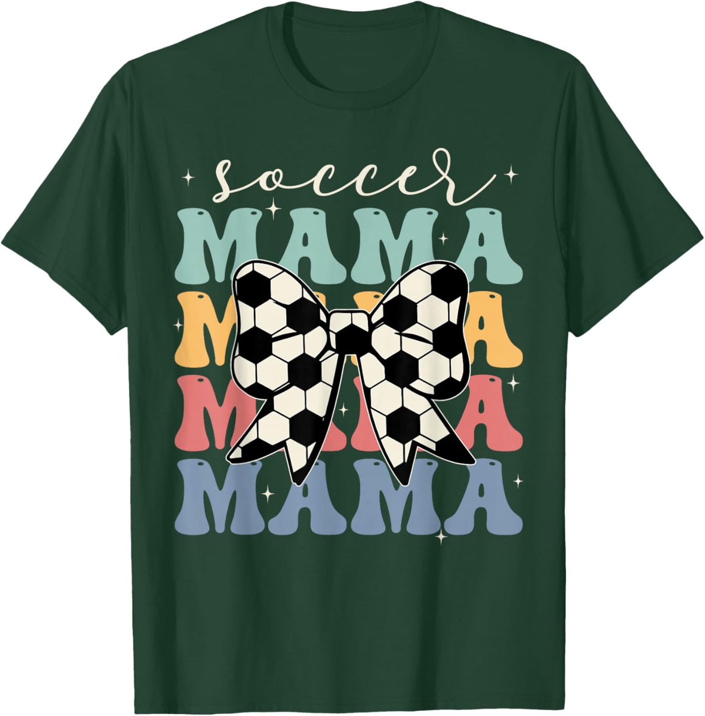 Soccer Mama Retro Groovy Soccer Softball Mom T-Shirt - T-Shirt | Forest