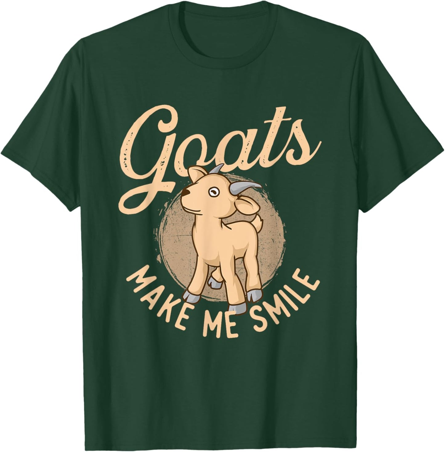 Goats Make Me Smile - Goat Lover Animal Whisperer Farming T-Shirt - T-Shirt | Forest