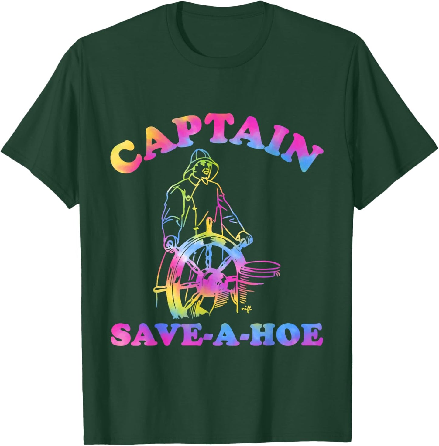 Captain Save-A-Hoe Hippie Design T-Shirt - T-Shirt | Forest