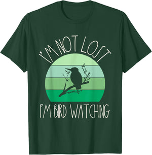 Funny Birder Retro Women Birding Ornithology Bird Watcher T-Shirt - T-Shirt | Forest
