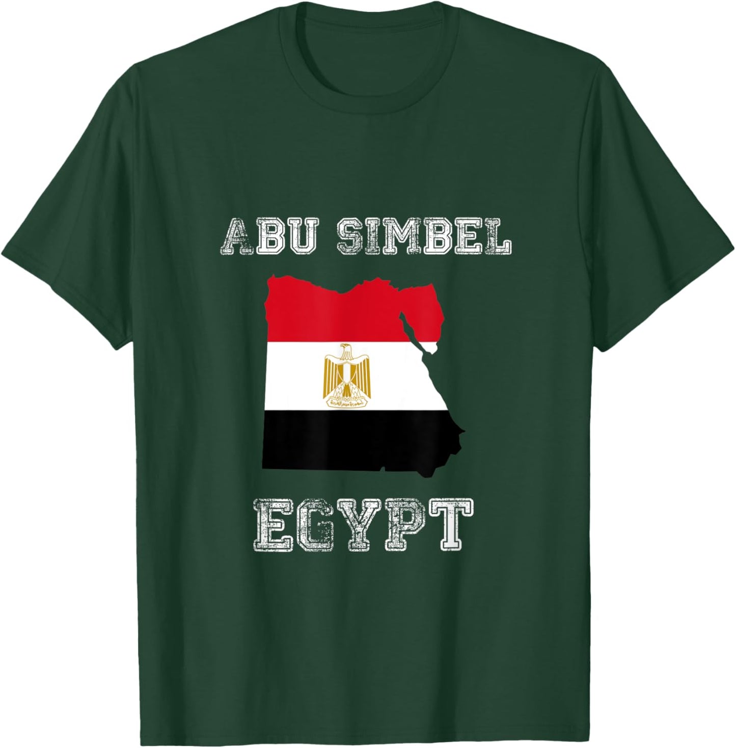 Egypt Distressed Flag Abu Simbel Pride T-Shirt - T-Shirt | Forest