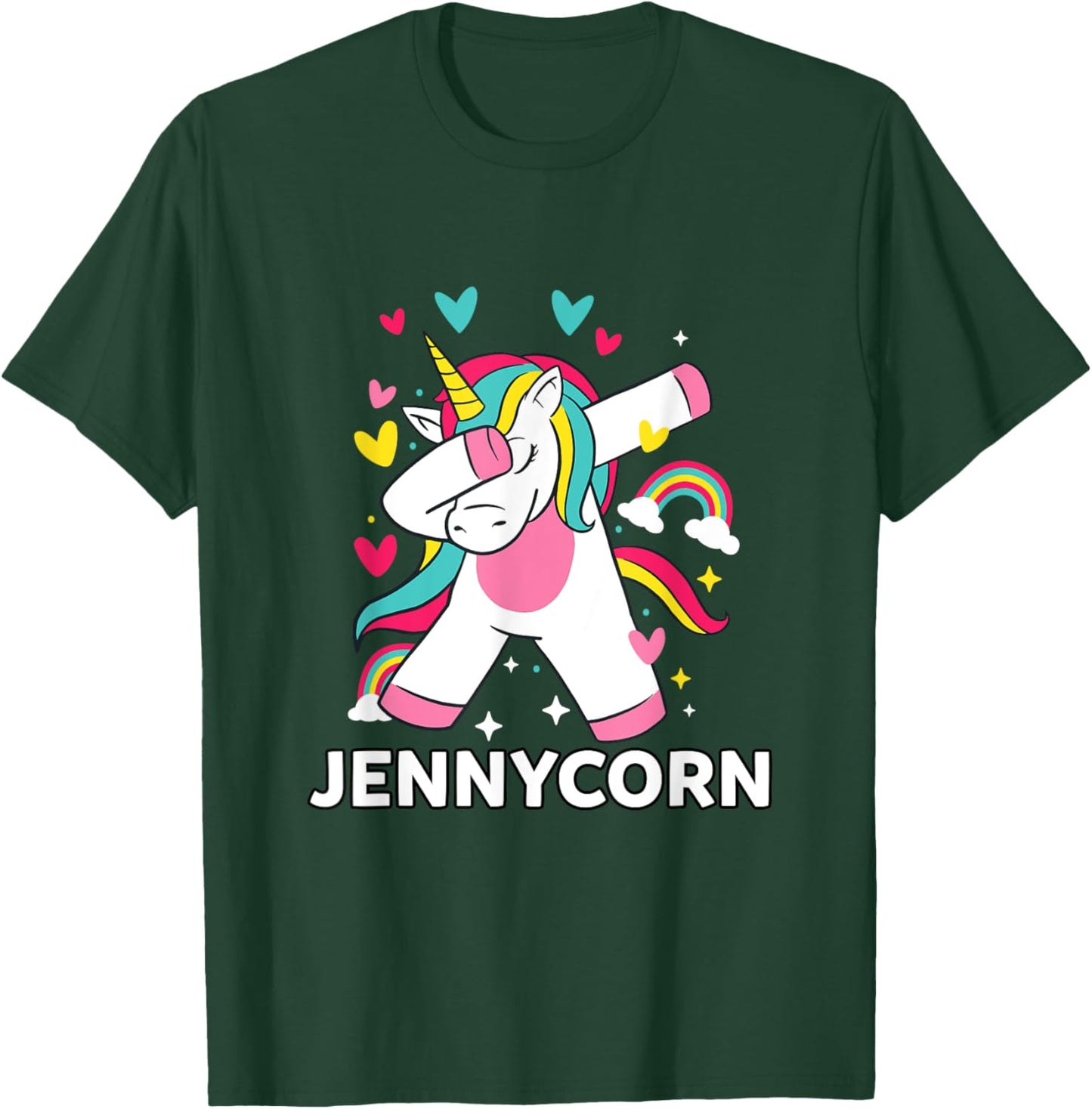 Jennycorn Personalized Name Dabbing Unicorn Jenny T-Shirt - T-Shirt | Forest