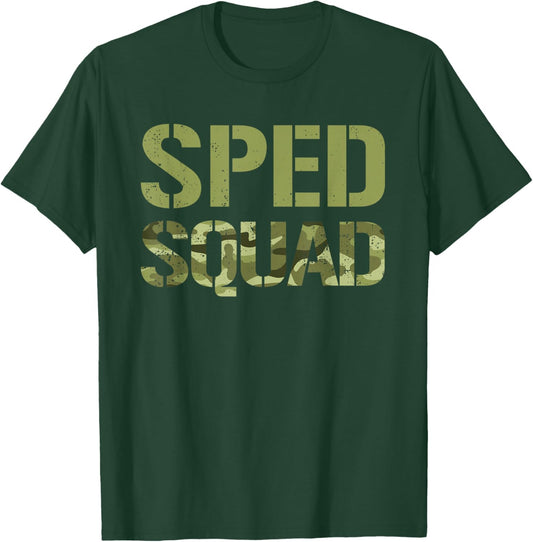 Camo Special Education Camouflage Retro Camo SPED Squad T-Shirt - T-Shirt | Forest