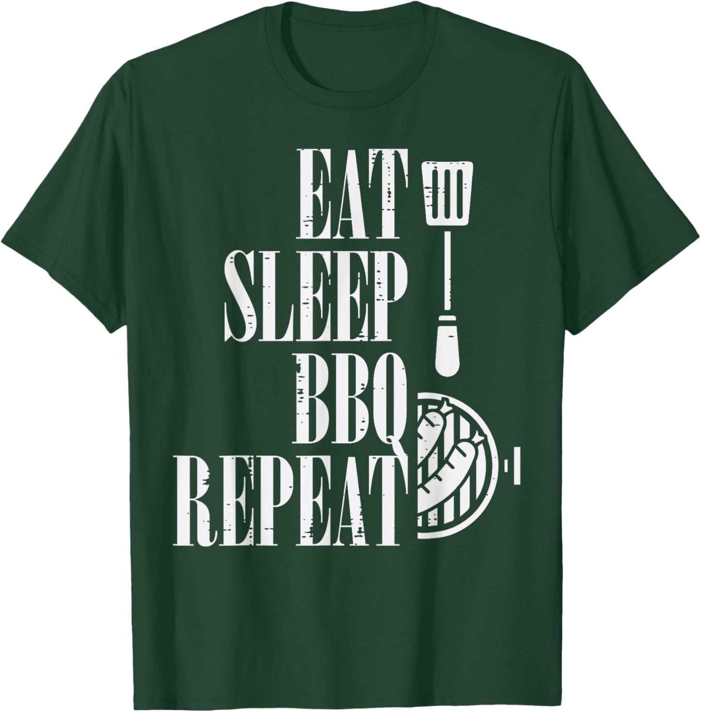 Eat Sleep Bbq Repeat Funny Barbecue Grilling Women Men Kids T-Shirt - T-Shirt | Forest
