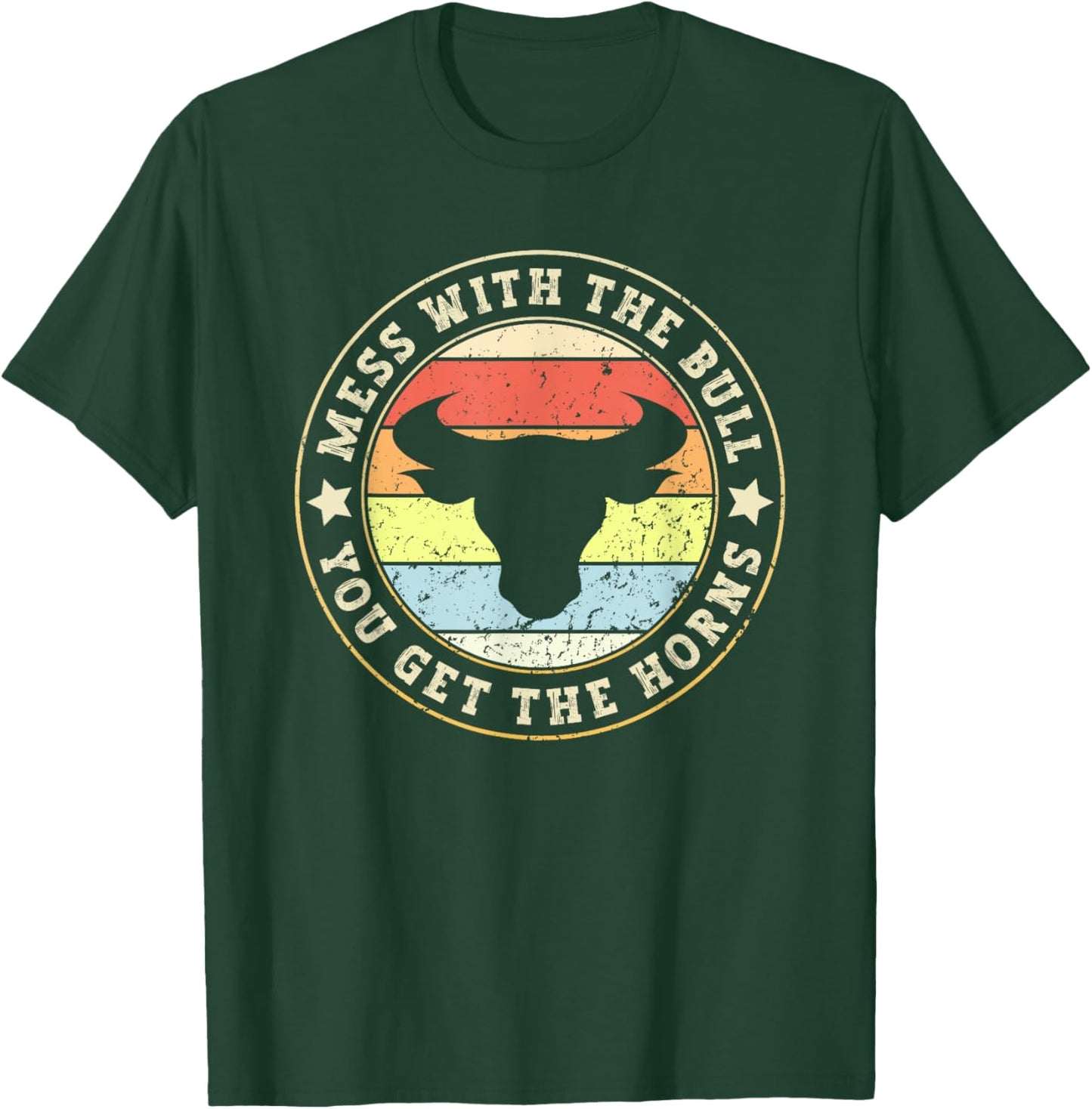Rodeo Bull Rider Mess With The Bull You'll Get The Horns Red T-Shirt - T-Shirt | Forest