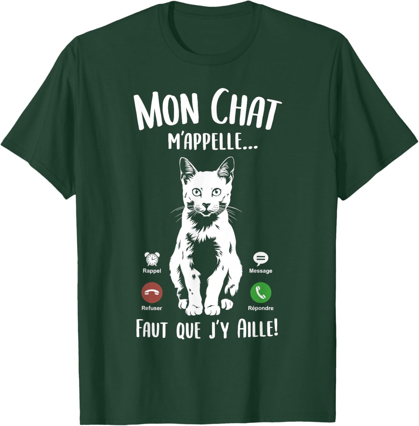 Children's Cat Funny Woman Girl Mon Chat m'appelle T-Shirt - T-Shirt | Forest