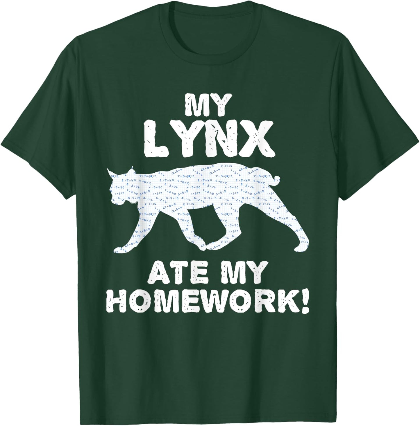 My Lynx Ate My Homework Bobcat Caracal Back To School Kid T-Shirt - T-Shirt | Forest