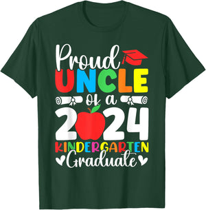 Proud Uncle Class of 2024 Kindergarten Graduate Graduation T-Shirt - T-Shirt | Forest