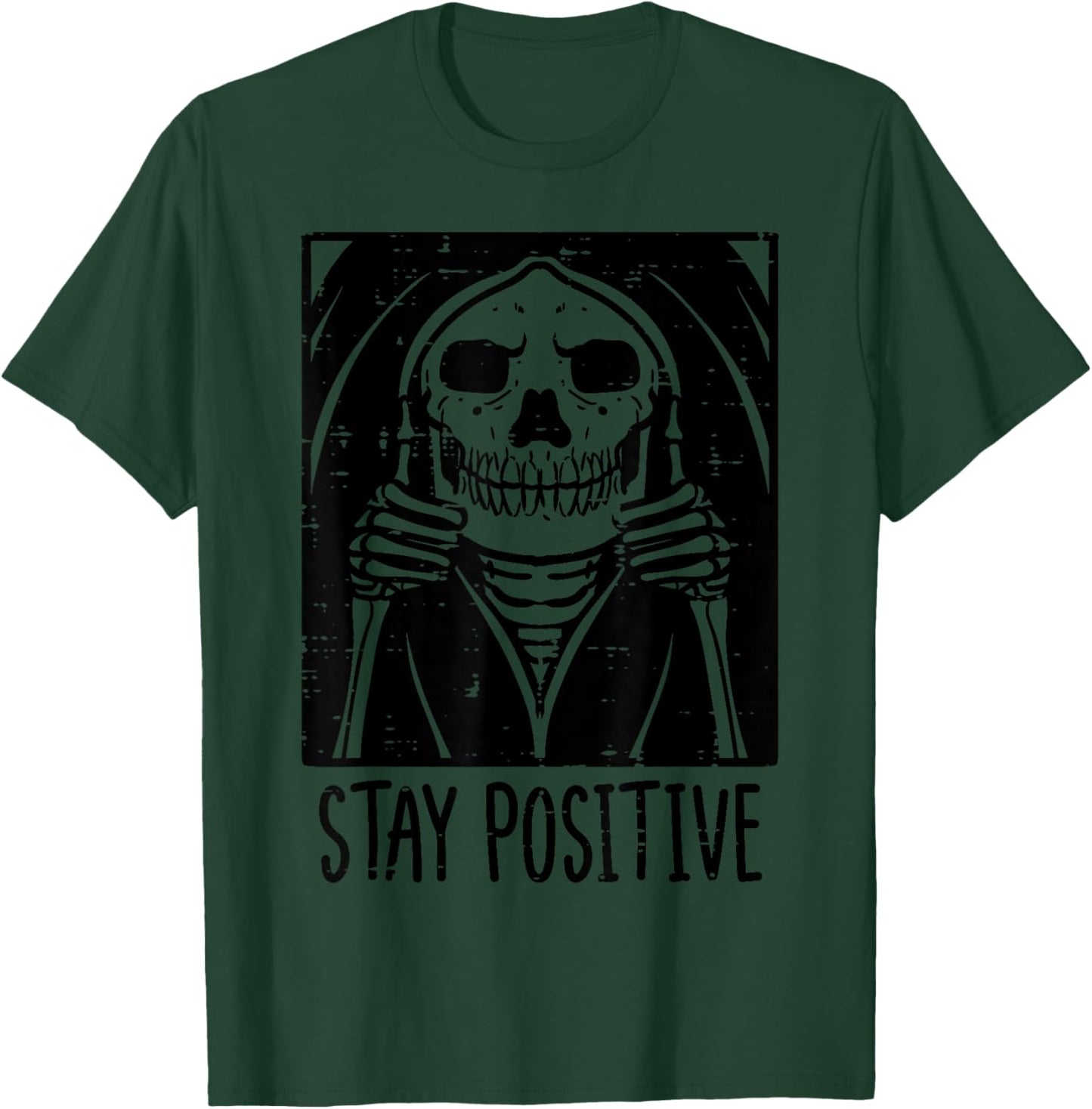 Halloween Grim Reaper Stay Positive Costume Men Women Kids T-Shirt - T-Shirt | Forest