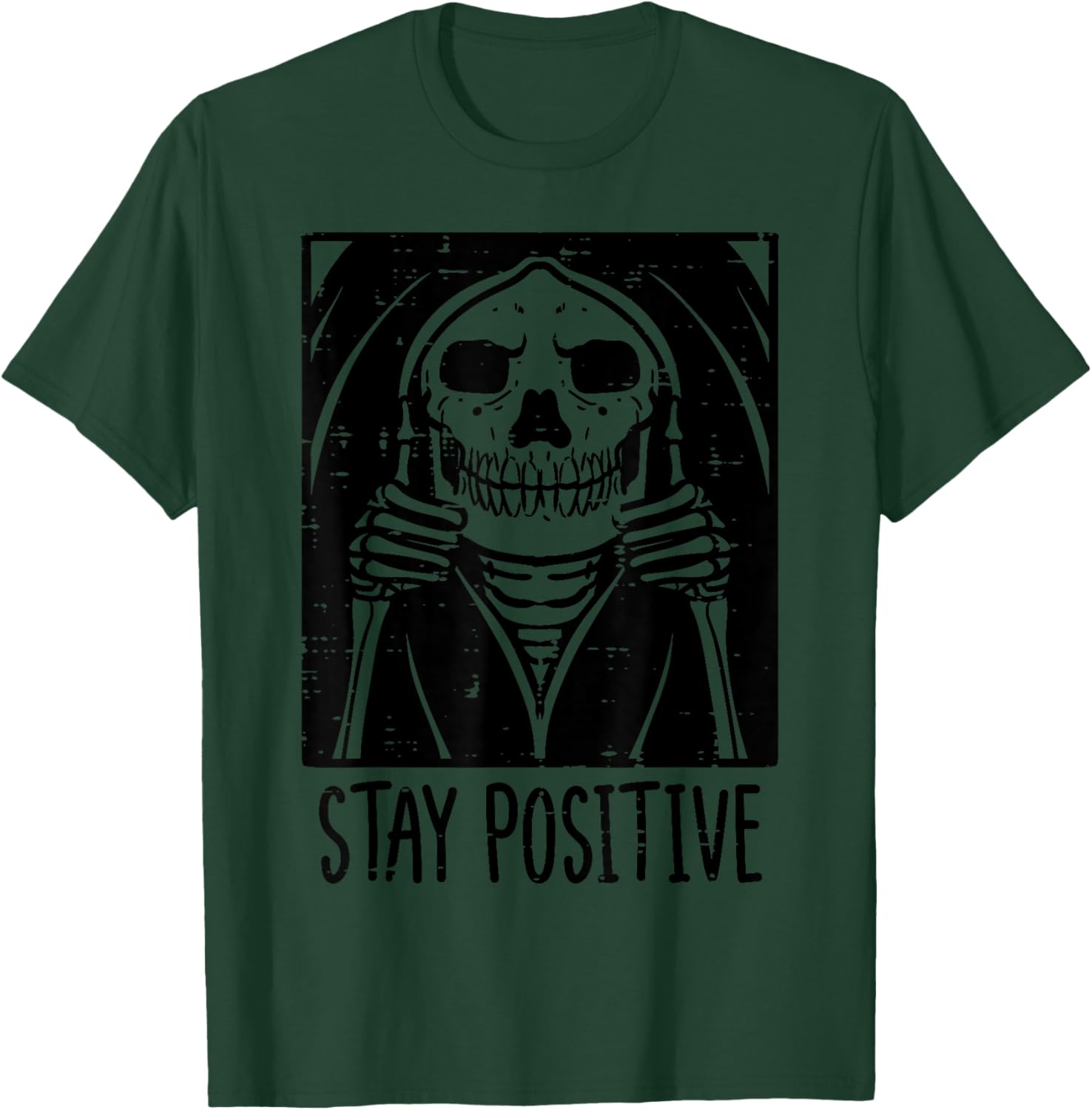 Halloween Grim Reaper Stay Positive Costume Men Women Kids T-Shirt - T-Shirt | Forest
