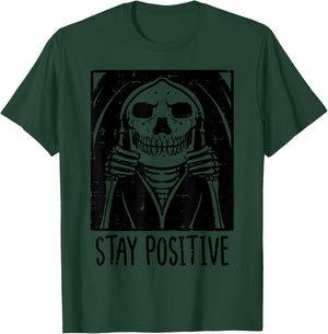 Halloween Grim Reaper Stay Positive Costume Men Women Kids T-Shirt - T-Shirt | Forest