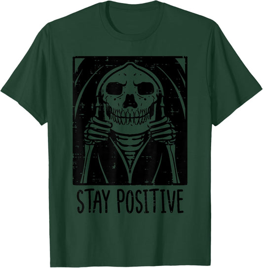 Halloween Grim Reaper Stay Positive Costume Men Women Kids T-Shirt - T-Shirt | Forest