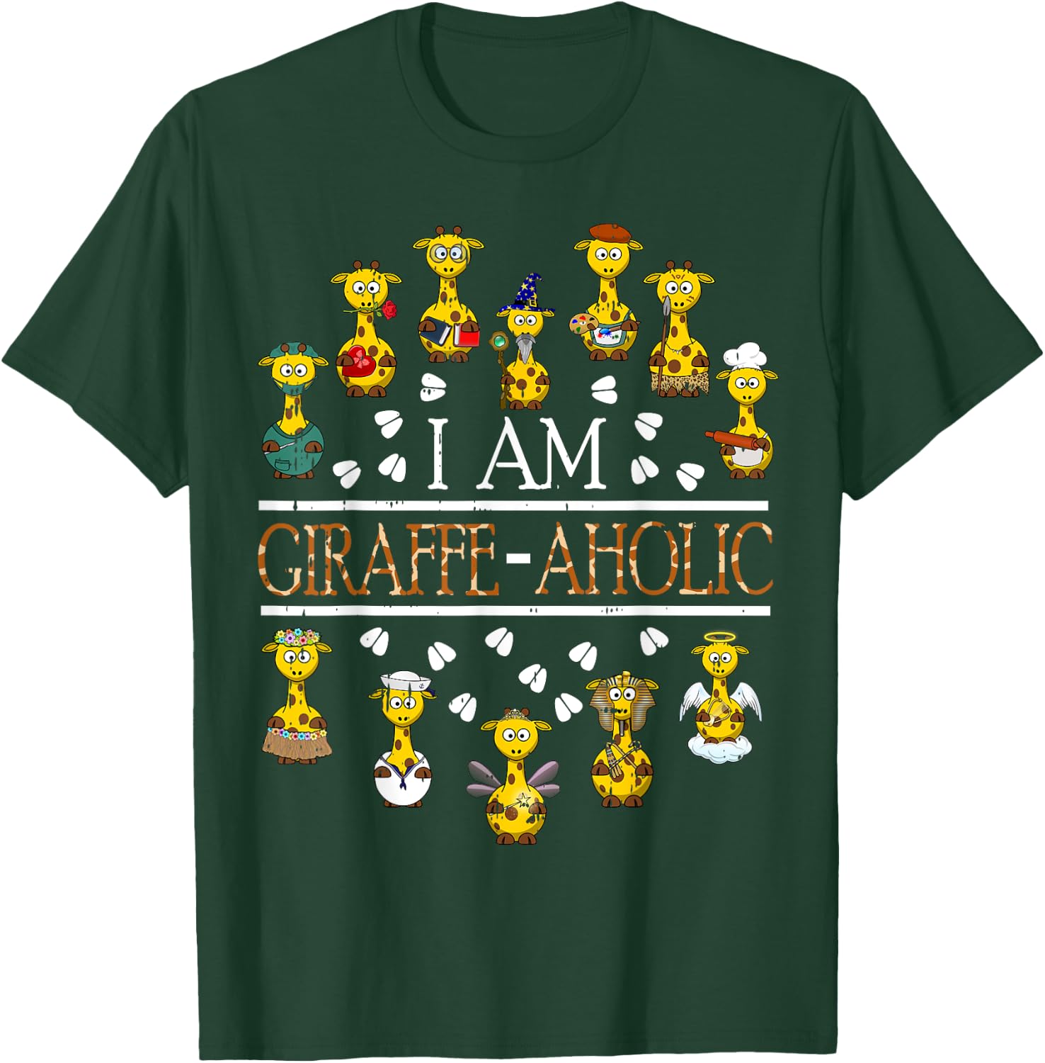 Giraffe Aholic Animal Wildlife Safari Giraffe Lover Gift T-Shirt - T-Shirt | Forest
