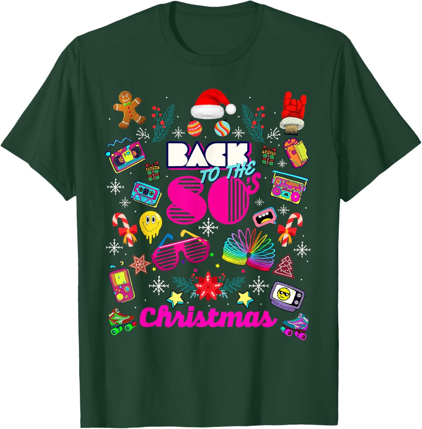 Funny Back to 80's Christmas Nostalgia Quotes Graphic Design T-Shirt - T-Shirt | Forest