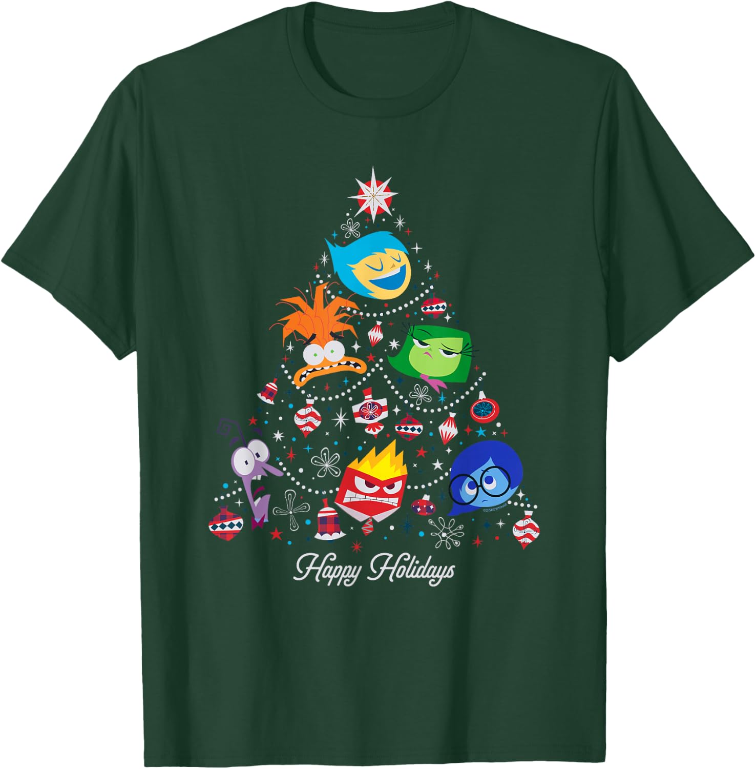 Disney and Pixar’s Inside Out 2 Emotions Christmas Tree T-Shirt - T-Shirt | Forest