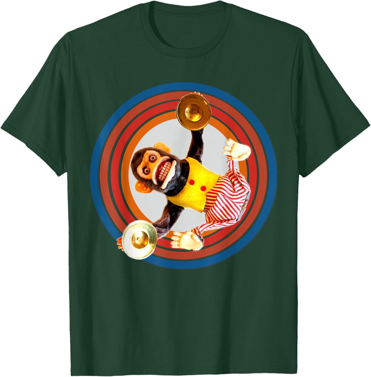 Cymbal Chimp Toy, Jolly Monkey With Cymbals Vintage Retro T-Shirt - T-Shirt | Forest
